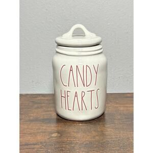 Rae Dunn Artisan Collection Candy Hearts Canister w/ Lid Valentine’s Day White
